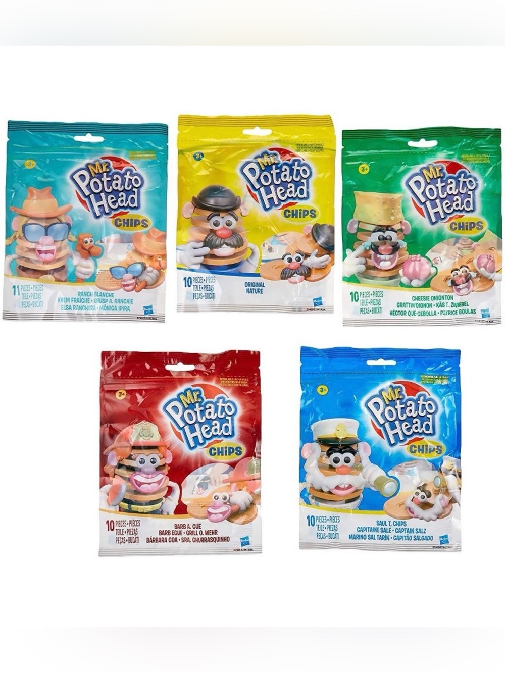Mr. Potato Head Chips 5-Figure Multipack Stackable Potato Chip Characters